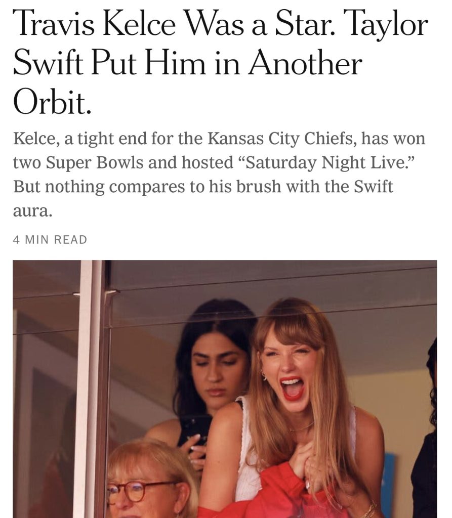 Travis Kelce Was a Star. Taylor Swift Put Him in Another Orbit. - The New  York Times